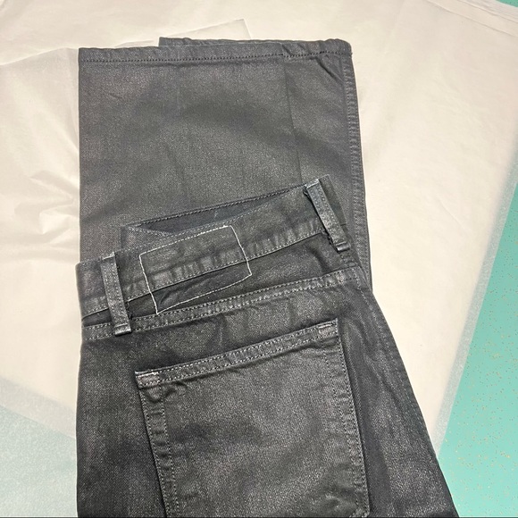 Rag & Bone Waxed Tailored Workwear Coated  Skinny Button Fly Straight Leg - Picture 5 of 8